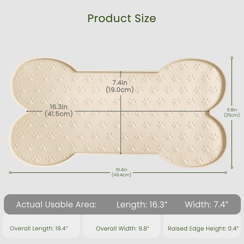 PWTAA Dog Food Mat Anti-Slip Silicone Dog Bowl Mat Thicker Pet Placemat Waterproof Cat Feeder Pad with Raised Edge Puppy Kitten Feeding Mats Suitable Small Medium-Sized Dogs Cats Eating Tray - Image 3